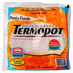 PRATO DESCARTÁVEL TERMOPOT FUNDO 15CM 10UN
