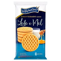 BISCOITO AMANTEIGADO VITAMASSA LEITE E MEL 360G