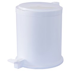 UT LIXEIRA PLASTBRASIL C/PEDAL BRANCA 8L