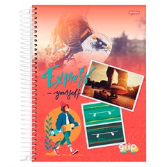 CADERNO ESPIRAL JANDAIA GRIP CAPA DURA 15 MATÉRIAS 240 FOLHAS