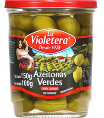 AZEITONA VERDE LA VIOLETERA COM CAROÇO VIDRO 100G