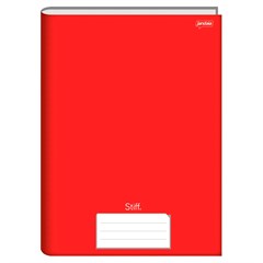 CADERNO BROCHURA JANDAIA 1/4 STIFF CAPA DURA COSTURADO VERMELHO 48 FOLHAS