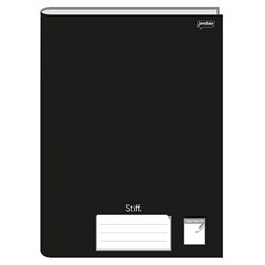 CADERNO BROCHURA JANDAIA STIFF CAPA DURA SEM PAUTA PRETO 96 FOLHAS