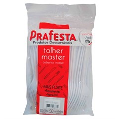 GARFO DESCARTÁVEL PRAFESTA MASTER BRANCO 500UN