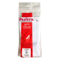 GARFO DESCARTÁVEL PRAFESTA MASTER BRANCO 50UN
