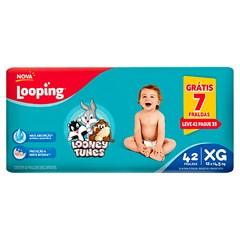 FRALDA INFANTIL LOOPING LOONEY TUNES HIPER TAMANHO XG 42UN