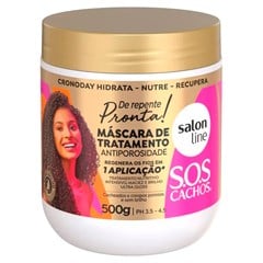 CREME DE TRATAMENTO SALON LINE SOS CACHOS DE REPENTE PRONTA! ANTIPOROSIDADE 500G