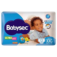 FRALDA INFANTIL BABYSEC SHORTINHO ULTRA JUMBO TAMANHO XXG 12UN