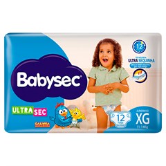 FRALDA INFANTIL BABYSEC SHORTINHO ULTRA JUMBO TAMANHO XG 12UN