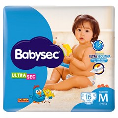 FRALDA INFANTIL BABYSEC SHORTINHO ULTRA JUMBO TAMANHO M 16UN