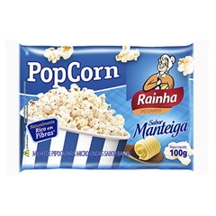 PIPOCA DE MICROONDAS MANTEIGA RAINHA 100G