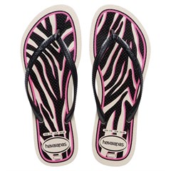 SANDÁLIA FEMININA HAVAIANAS SLIM ANIMALS BEGE 37/38