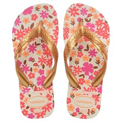 SANDÁLIA KIDS HAVAIANAS FLORES BEGE/DOUR 27/28