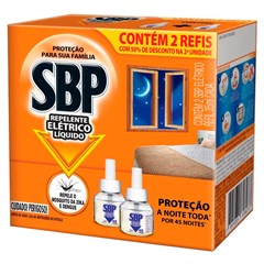 INSETICIDA SBP LIQUIDO 45 NOITES REFIL C/2 32,9ML