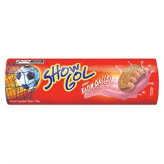 BISCOITO SHOW GOL BLACK  RECHEIO MORANGO 76G