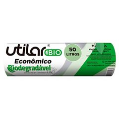 SACO P/LIXO ROLO UTILAR BIODEGRADAVEL ECONOMICO 50L