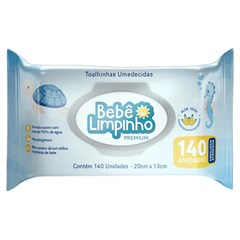 TOALHA UMEDECIDA BEBE LIMPINHO C/140 UNIDADES