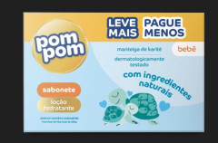 KIT SABONETE  POM POM LOÇÃO HIDRATANTE 5 UNIDADES 70G