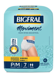 FRALDA BIGFRAL ROUPA ÍNTIMA DESCARTÁVEL UNISSEX MOVIMENT P/M 7UN