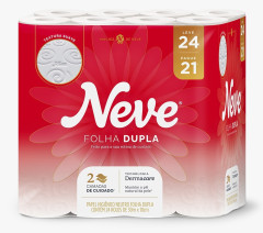 PAPEL HIGIÊNICO NEVE NEUTRO FOLHA DUPLA 30M 24 ROLOS