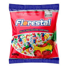 BALA MASTIGÁVEL FLORESTAL SABORES SORTIDOS 400G